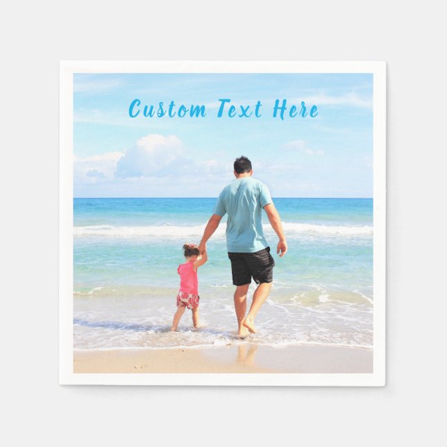 Custom Your Photo Napkins with Text Name (Front)