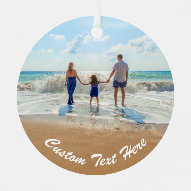 Custom Your Photo Ornament with Text Name (Front)