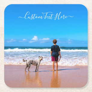 Custom Your Photo Paper Coaster with Text