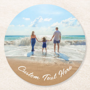 Custom Your Photo Paper Coaster with Text Name