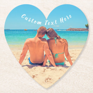 Custom Your Photo Paper Coaster with Text Name