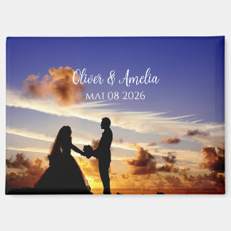 custom your photo personalised name wedding magnet