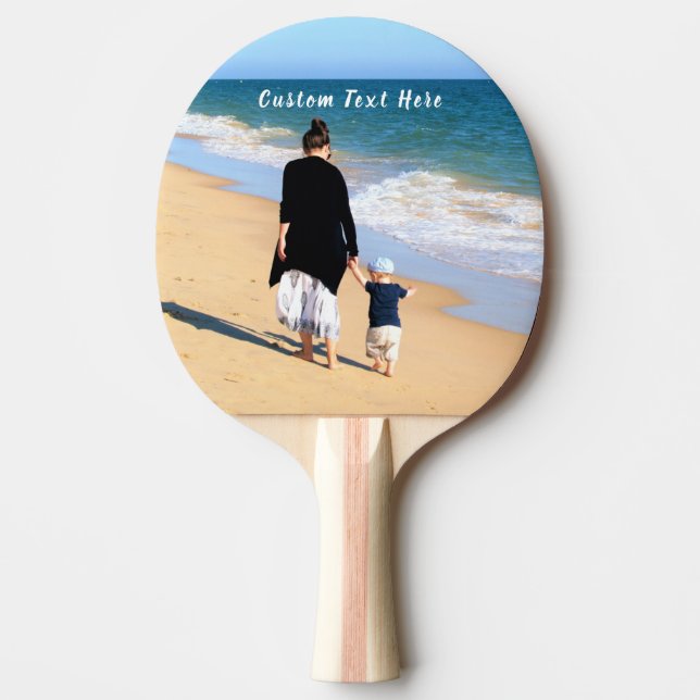 Custom Your Photo Ping Pong Paddle Gift with Text (Front)