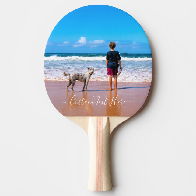 Custom Your Photo Ping Pong Paddle with Text (Front)