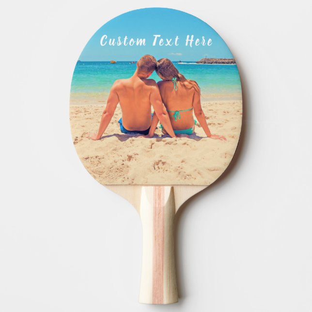 Custom Your Photo Ping Pong Paddle with Text Name (Front)