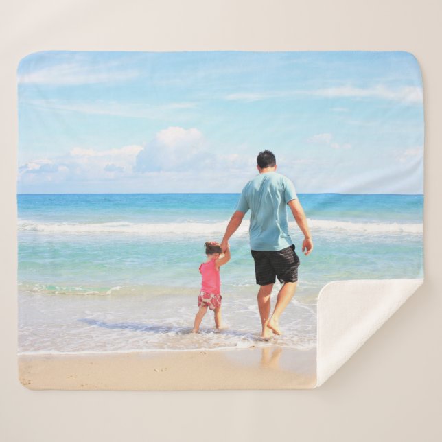 Custom Your Photo Sherpa Blanket Personalised (Front (Horizontal))