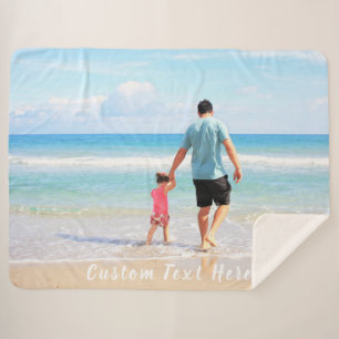 Custom Your Photo Sherpa Blanket with Text