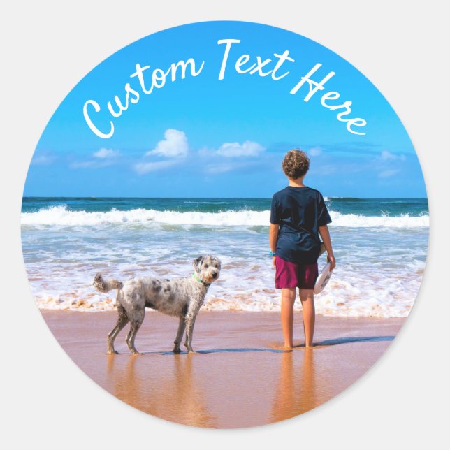 Custom Your Photo Sticker with Text Name (Front)