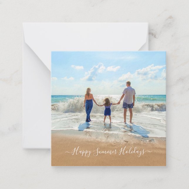 Custom Your Photo Summer Holidays Card with Text (Front)