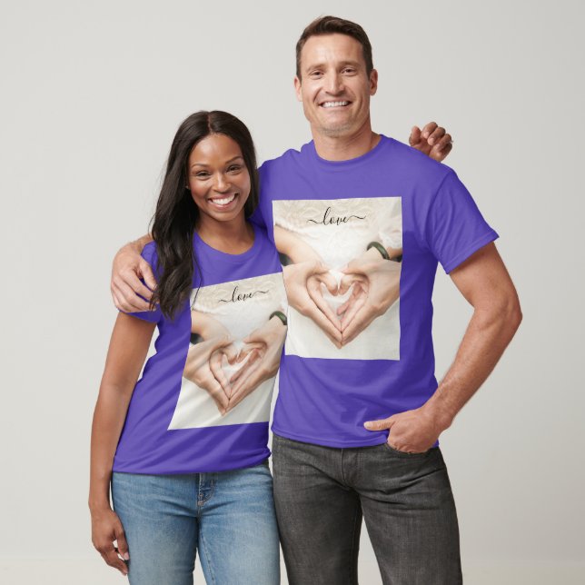 Custom Your Photo T-Shirt Gift with Love Text (Unisex)