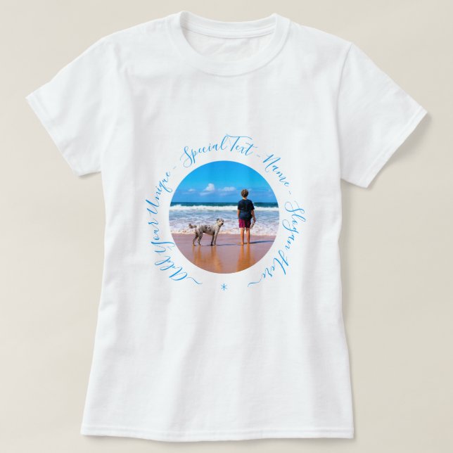 Custom Your Photo T-Shirt Gift with Text Name (Design Front)
