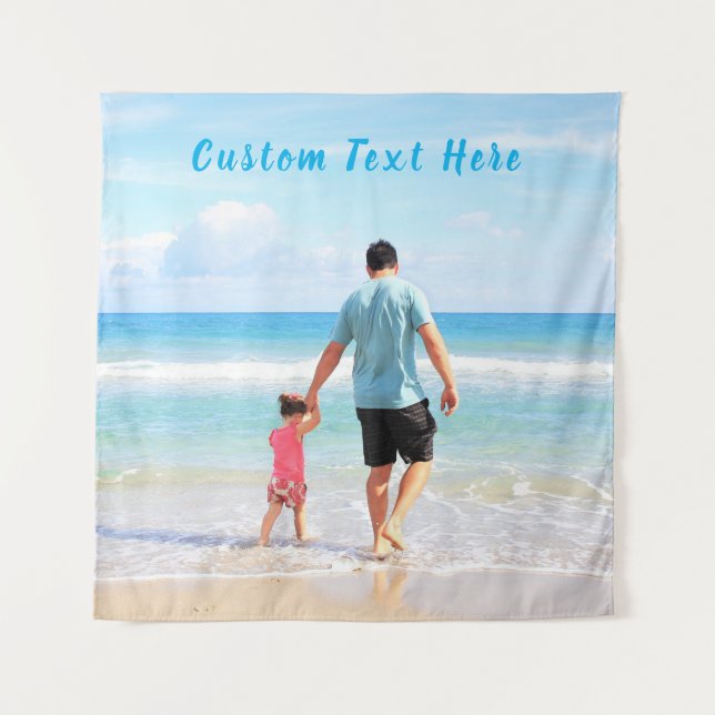 Custom Your Photo Tapestry Personalised Text (Front (Horizontal))