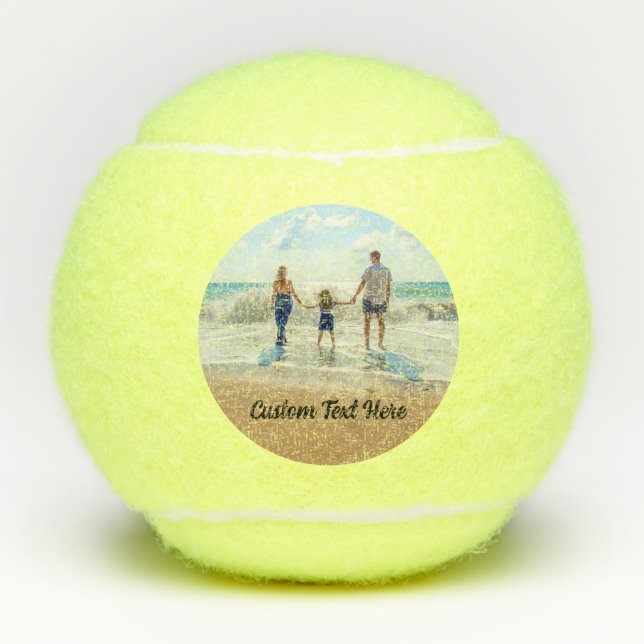 Custom Your Photo Tennis Balls with Text (Front)