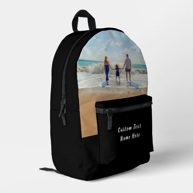 Custom Your Photo Text Backpack - Choose Colours (Back Corner Left)