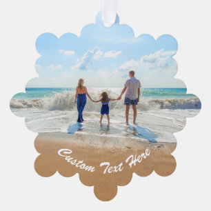 Custom Your Photo Text Christmas Ornament Card