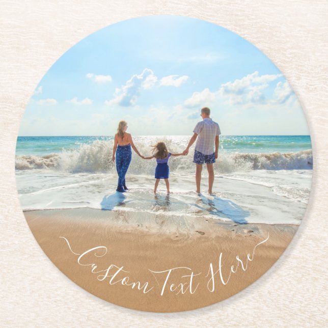 Custom Your Photo Text Paper Coaster Personalised (Front)