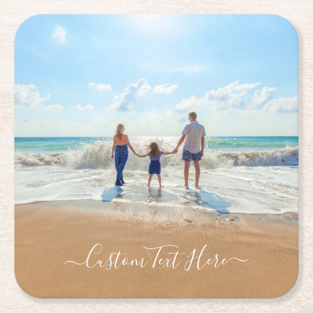 Custom Your Photo Text Paper Coaster Personalized (Front)