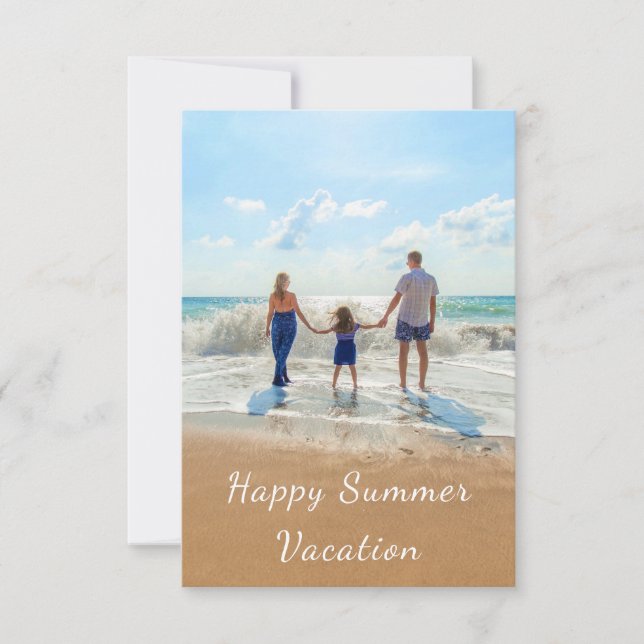  Custom Your Photo Text Summer Vacation Card (Front)
