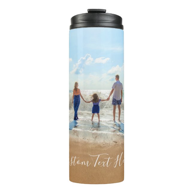 Custom Your Photo Thermal Tumbler with Text (Front)