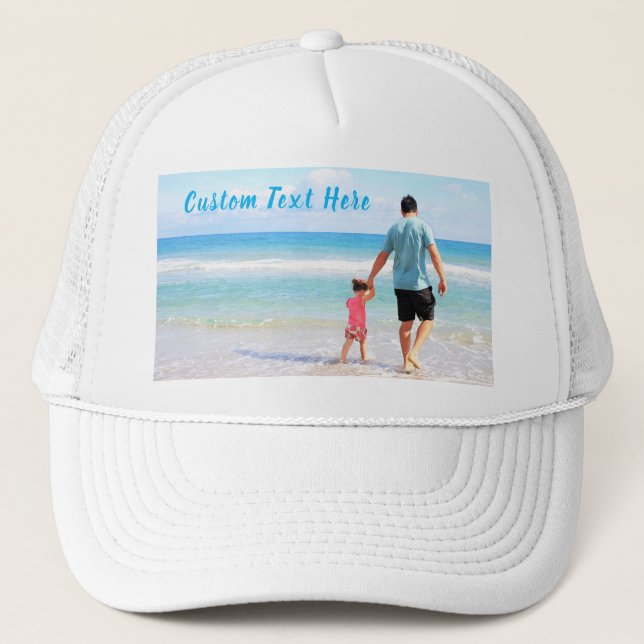 Custom Your Photo Trucker Hat with Text (Front)