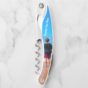 Custom Your Photo Waiter's Corkscrew with Text