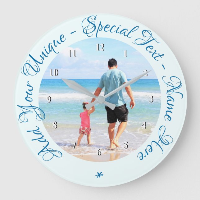 Custom Your Photo Wall Clock Gift with Text (Front)