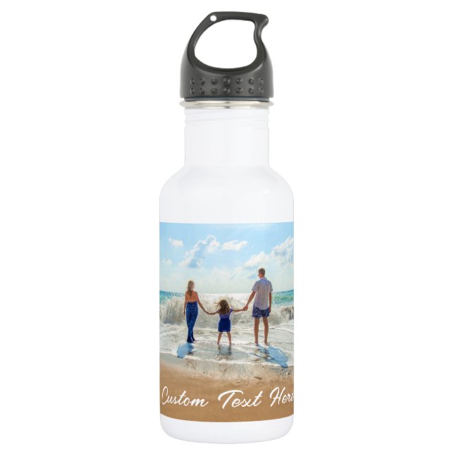 Custom Your Photo Water Bottle with Text Name (Front)