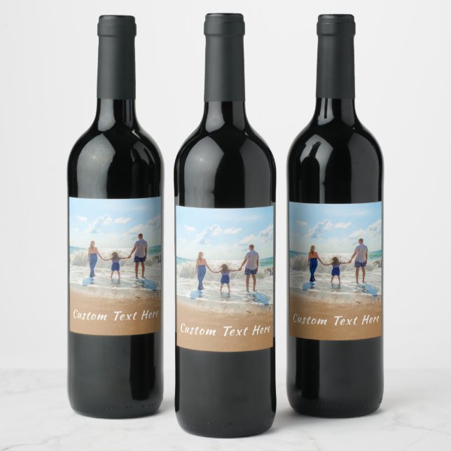 Custom Your Photo Wine Label Gift with Text (Bottles)