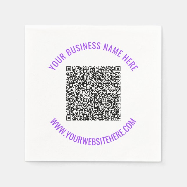 Custom Your QR Code and Text Napkins Personalised (Front)