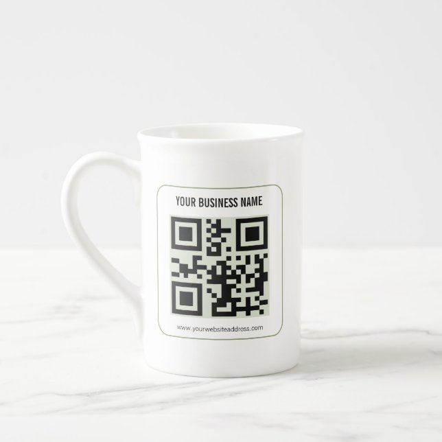 Custom Your QR Code Business Name Template Bone China Mug (Left)