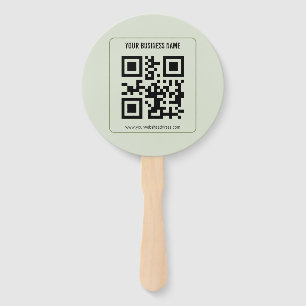 Custom Your QR Code Business Name Template Hand Fan