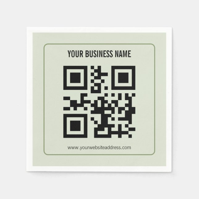 Custom Your QR Code Business Name Template Napkin (Front)