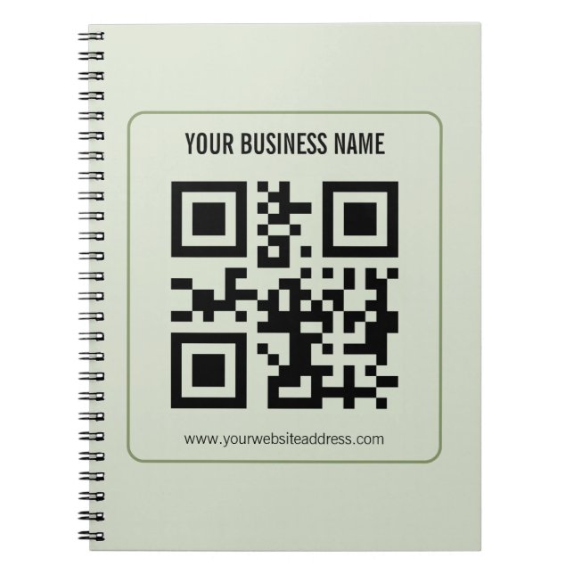 Custom Your QR Code Business Name Template Notebook (Front)