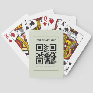 Custom Your QR Code & Sage Green Business Template Playing Cards