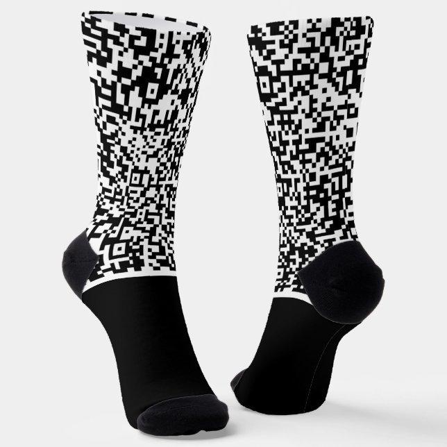 Custom Your QR Code Scan Info Socks Choose Colours (Angled)