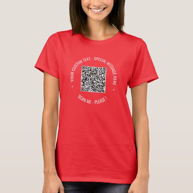 Custom Your QR Code Scan Info Text T-Shirt Gift (Front)
