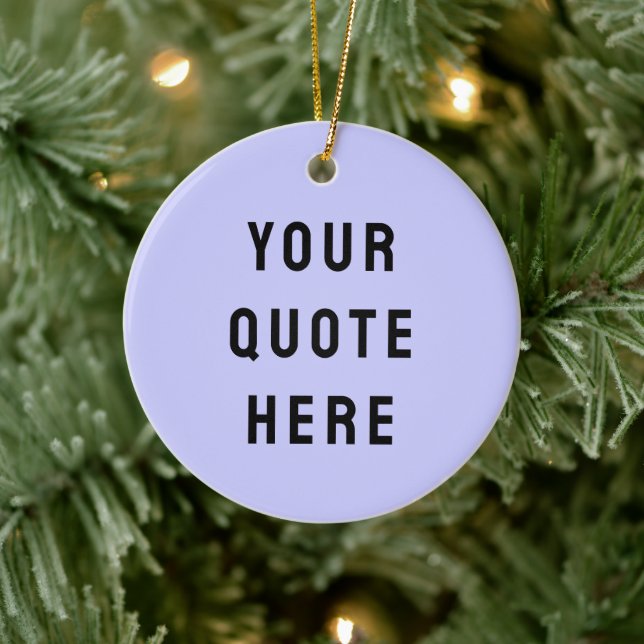 Custom Your Quote Here Gift Purple Personalised Ceramic Ornament (Tree)