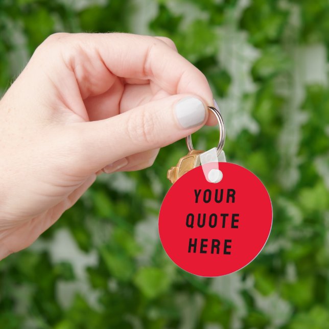 Custom Your Quote Here Gift Red Black Personalised Key Ring (Hand)