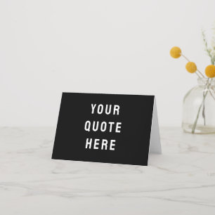 Custom Your Quote Here Personalised Modern Black Thank You Card