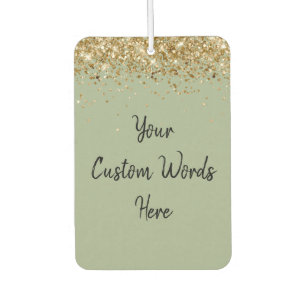 Custom Your Quote Here Personalised Sage Gold Car Air Freshener