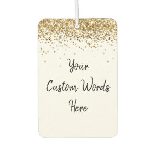 Custom Your Quote Here Personalised White Gold Car Air Freshener