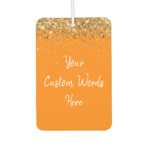 Custom Your Quote Personalised Orange & White Car Air Freshener