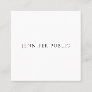 Custom Your Text Here Modern Simple Template Square Business Card
