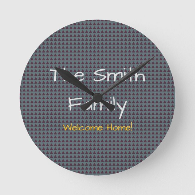 Custom Your Text Here Personalised Home Round Clock (Front)