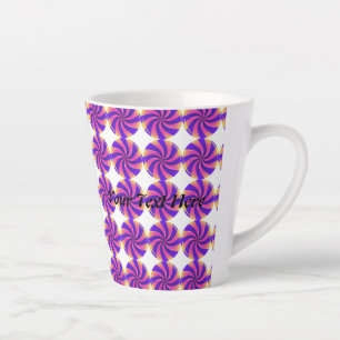 Custom Your Text Here Text Name Candy Image Latte Mug