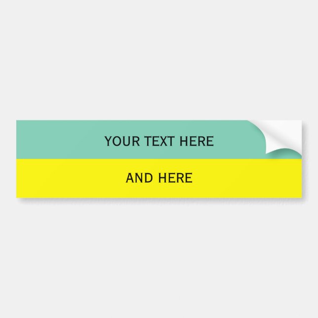 Custom your text, image & background colour bumper sticker (Front)