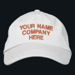 Custom Your Text Name Embroidered Hat Template<br><div class="desc">Choose Fonts and Colour - Design Your Own Personalised Promotional Embroidered Hats Example with Custom Text - Add Your Text - Name - Company / Number / Letter / Slogan - Tagline / or Website , Phone , E-mail , Social Media Handle , Address , Logo - Photo / more...</div>