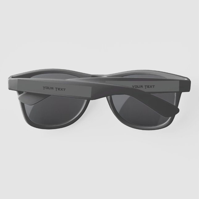Custom Your Text Printed Grey Background Stylish  Sunglasses (Back)