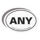 Custom Your Town or City Abbreviation Euro Oval