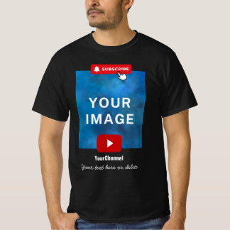 Custom Youtube Channel Name Black T-Shirt